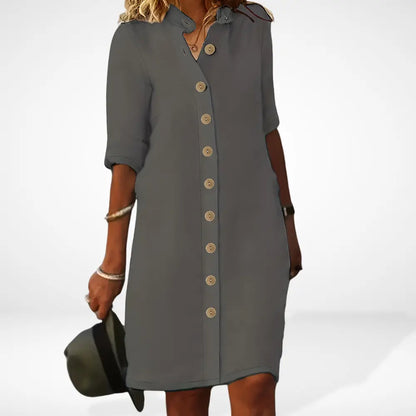 Robe d’été boutonnée à coupe droite pour Femme – Kane