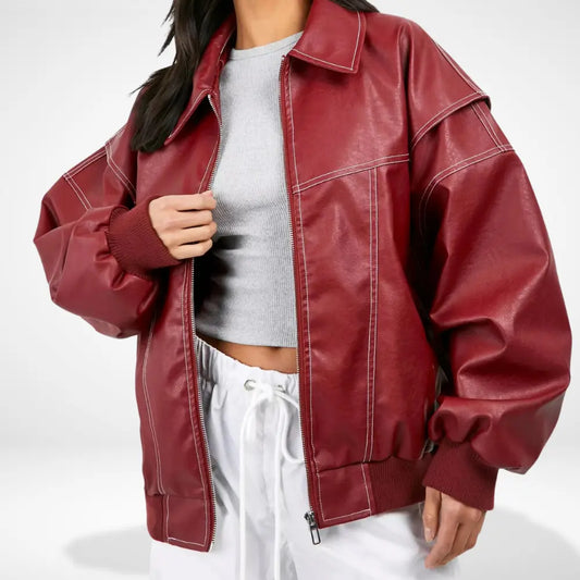 Veste mi-saison oversize à surpiqûres contrastées pour Women – Therese