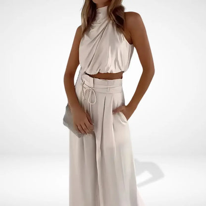 Ensemble coordonné à dos croisé fluide pour Femme – Rosayne