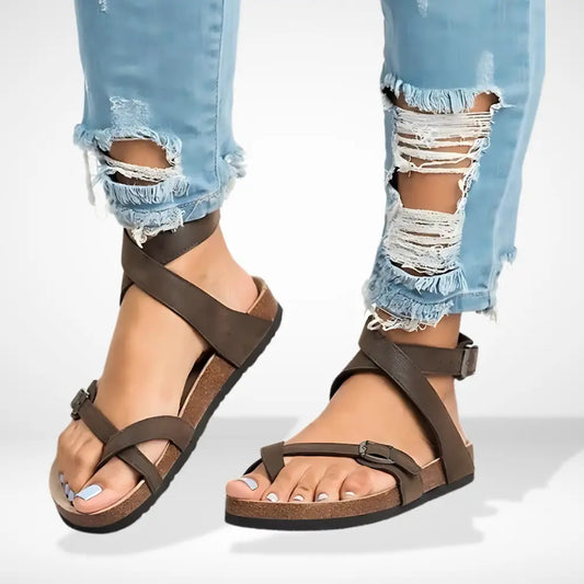 Sandales à brides croisées et boucle pour Femme – Krieste