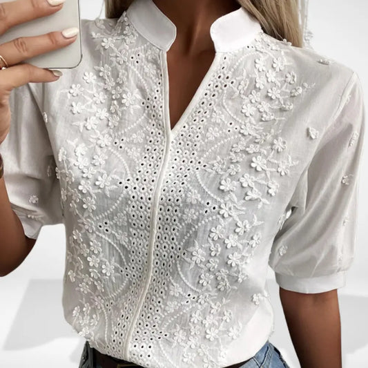 Blouse à broderies florales ajourées pour Femme – Merle