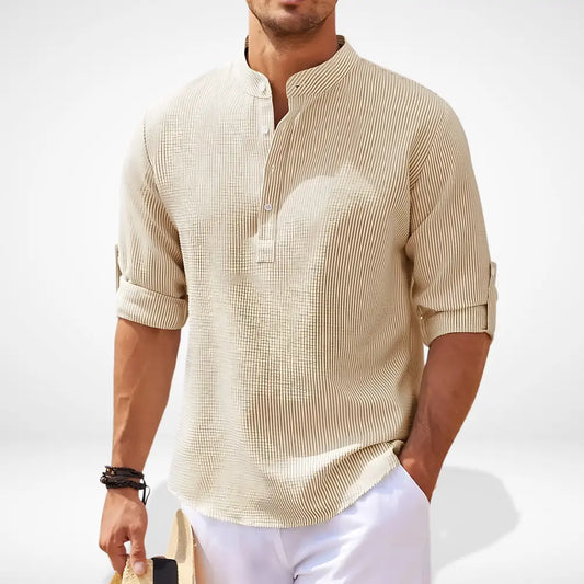 Henley à col mao et manches retroussables pour Homme – Bron