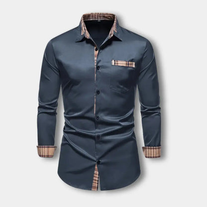 T-shirt manches longues à détails à carreaux pour Homme – Toya