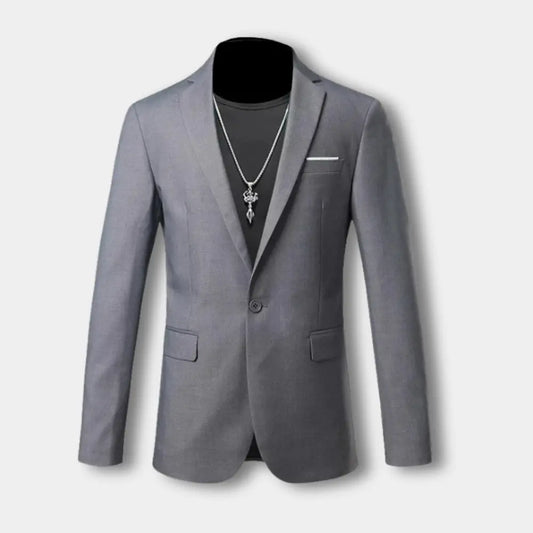 Blazer ajusté à une fente et revers fins pour Homme – Santos