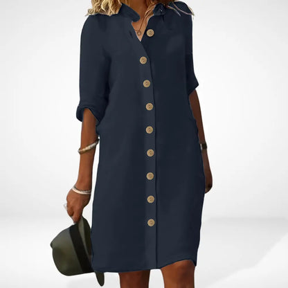Robe d’été boutonnée à coupe droite pour Femme – Kane