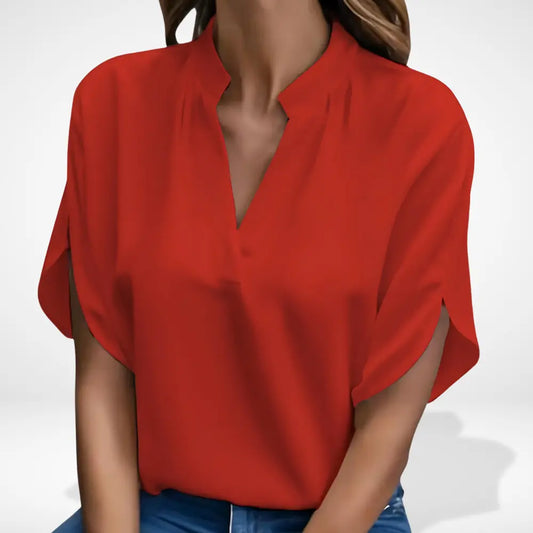 Blouse à col fendu et manches papillon pour Femme – Shaie