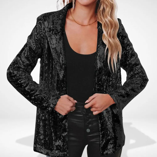 Blazer à sequins coupe ouverte pour un effet glamour pour Women – Angelia