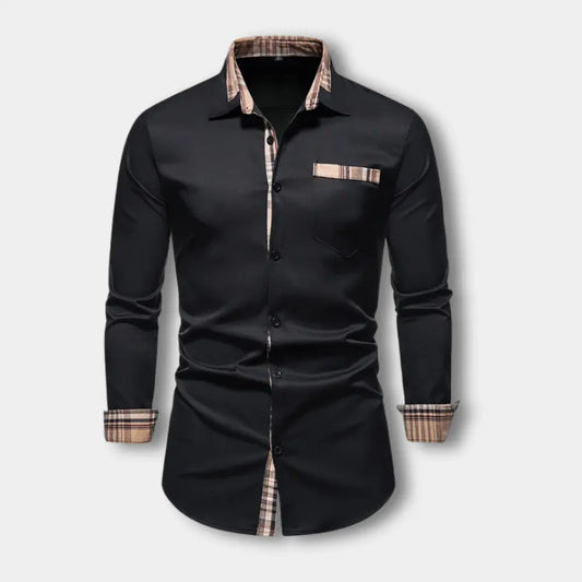 T-shirt manches longues à détails à carreaux pour Homme – Toya