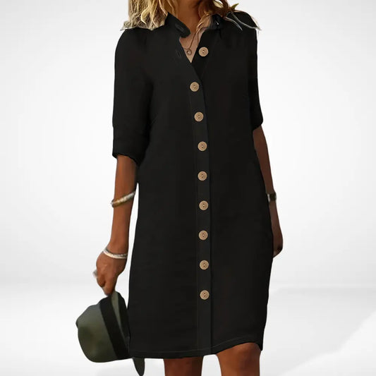 Robe d’été boutonnée à coupe droite pour Femme – Kane