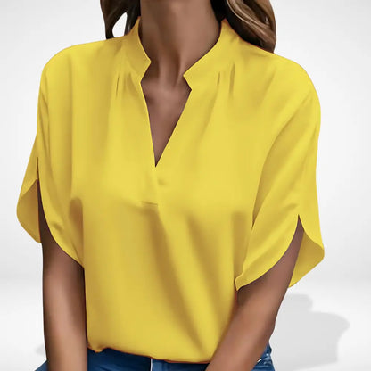 Blouse à col fendu et manches papillon pour Femme – Shaie