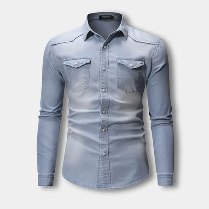 T-shirt manches longues effet denim ajusté pour Homme – Riku