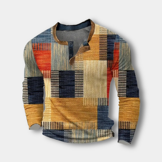Henley à motif patchwork graphique pour Homme – Martin