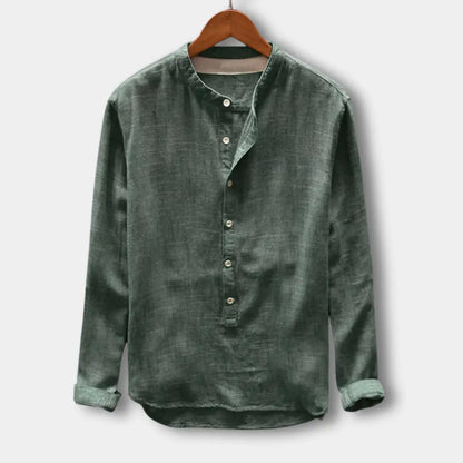 Chemise à col mao et patte boutonnée pour Homme – Cyrus