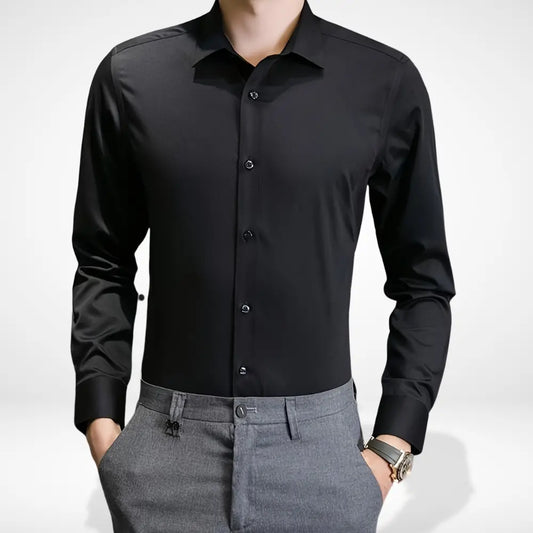 Chemise cintrée unie à col classique pour Homme – Vito
