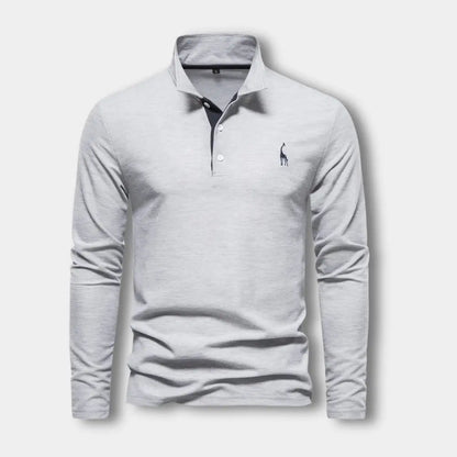 T-shirt manches longues avec col polo contrasté pour Homme – Spence