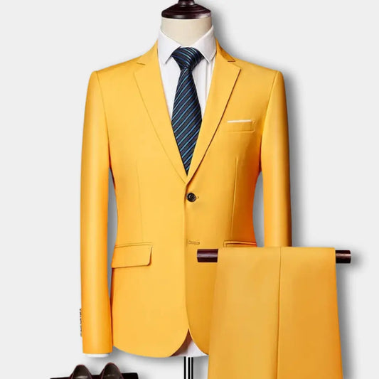 Costume ajusté à revers fins et poche poitrine pour Homme – Rene