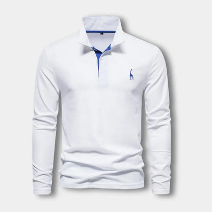 T-shirt manches longues avec col polo contrasté pour Homme – Spence