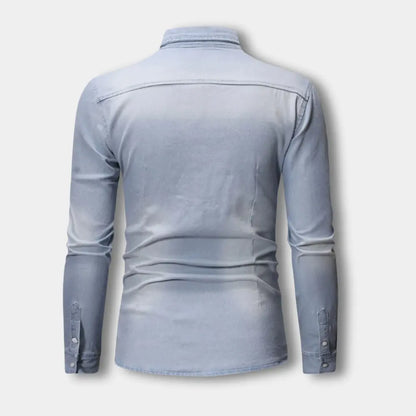 T-shirt manches longues effet denim ajusté pour Homme – Riku