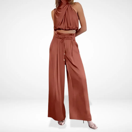 Ensemble coordonné à dos croisé fluide pour Femme – Rosayne