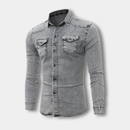 T-shirt manches longues effet denim ajusté pour Homme – Riku