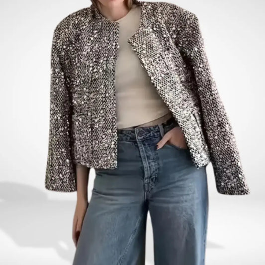 Veste mi-saison coupe droite à sequins brillants pour Women – Lenora