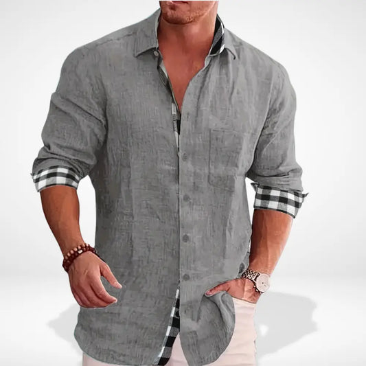 Chemise à revers contrastés et coupe ajustée pour Homme – Refugio