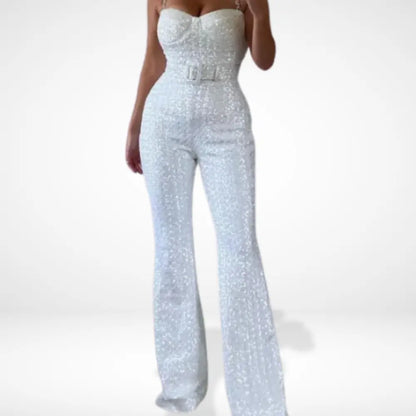 Combinaison pailletée évasée au style glamour pour Women – Julianne
