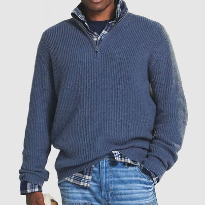 Atlas - Pull Zippé à Col Montant Décontracté pour Hommes