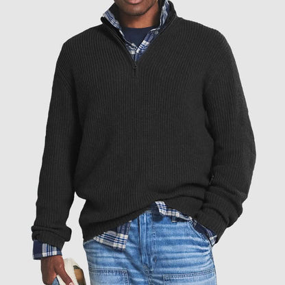 Atlas - Pull Zippé à Col Montant Décontracté pour Hommes